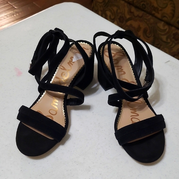 Sam Edelman "Sammy" elegant black suede strappy sandals size 8 - Picture 1 of 10